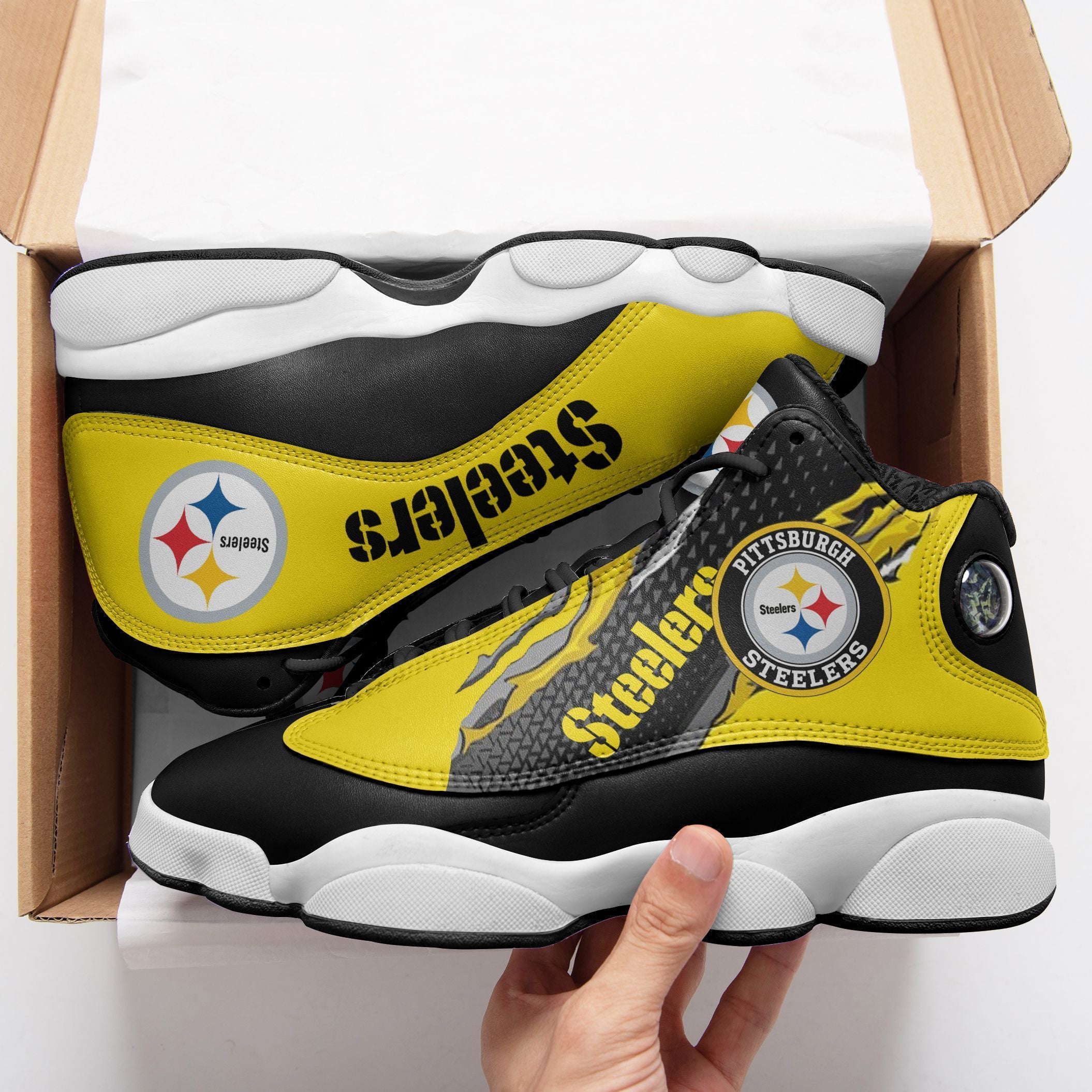Pittsburgh Steelers NFL JD13 Sneakers Shoes for Men & Women | Custom Fan Gift