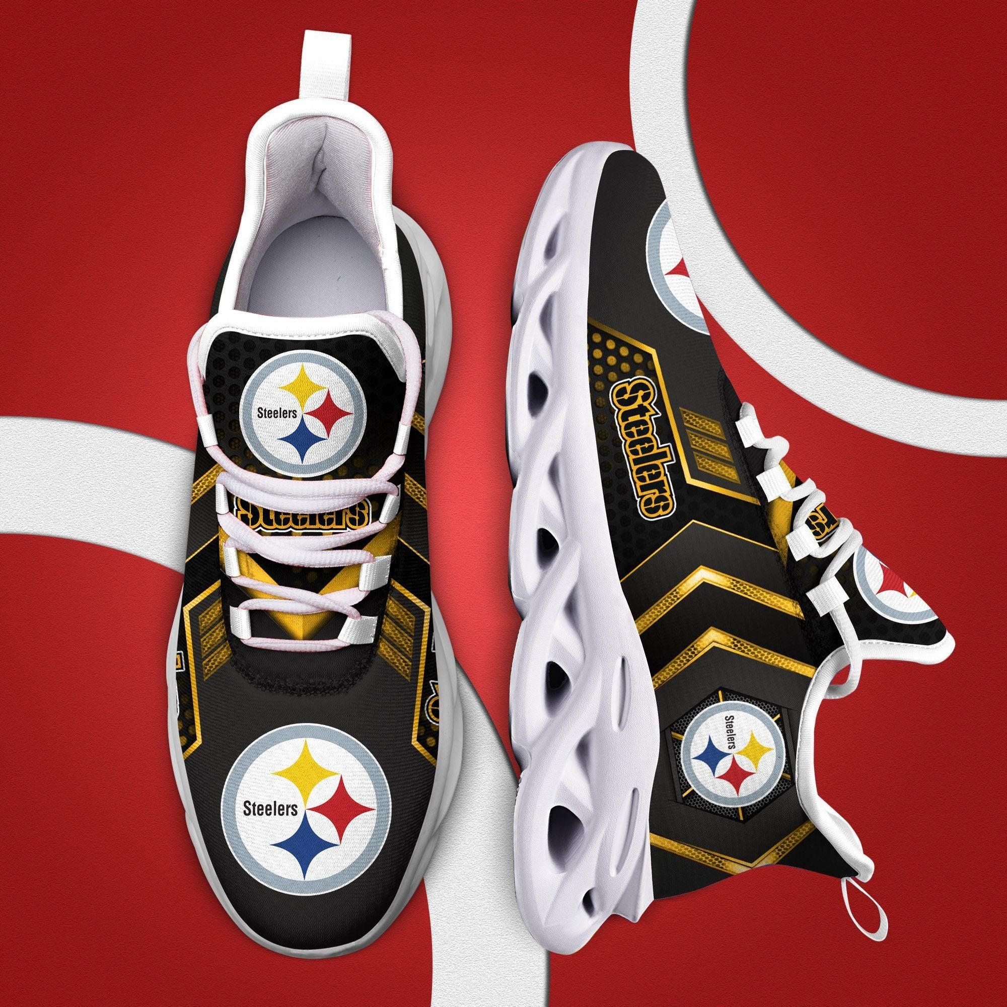 Pittsburgh Steelers NFL Max Soul Shoes Sneakers for Men And Women – NFL Football Fan Shoes, Team Sneakers - Image 4