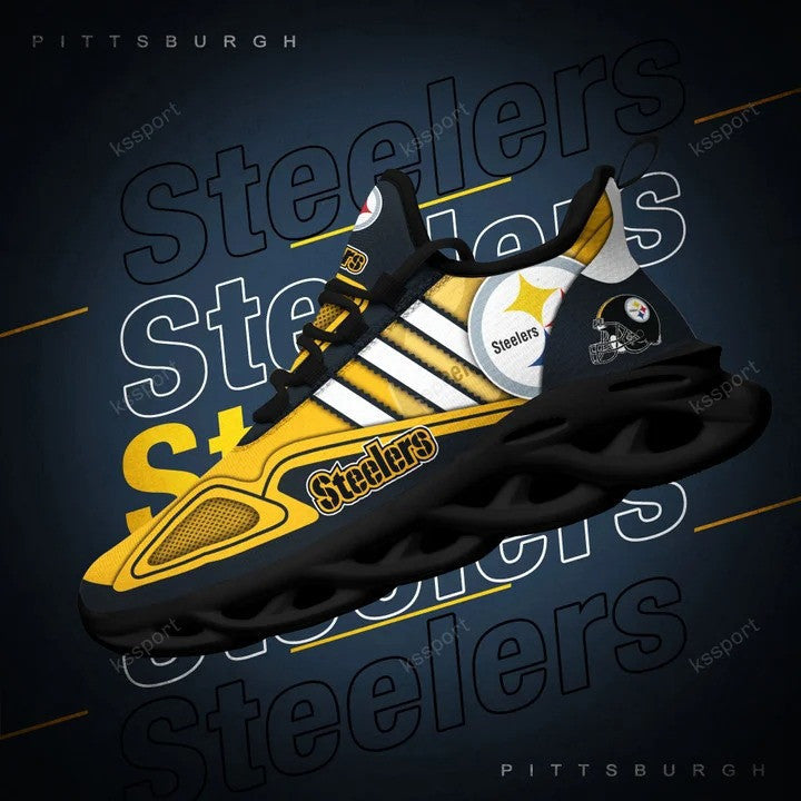 Pittsburgh Steelers NFL Max Soul Shoes Sneakers for Men And Women – NFL Football Fan Shoes, Team Sneakers - Image 3