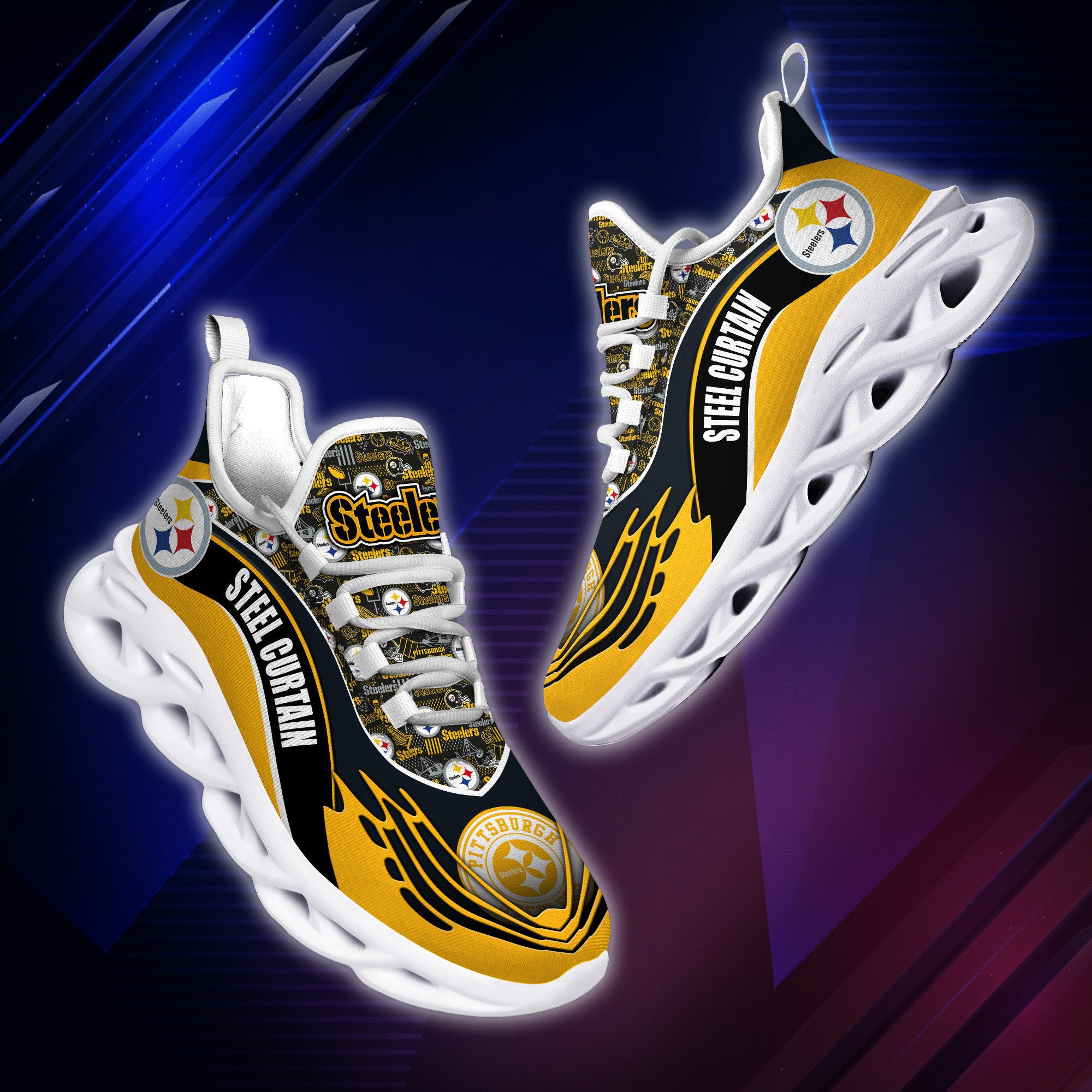 Pittsburgh Steelers NFL Max Soul Shoes Sneakers for Men And Women – NFL Football Fan Shoes, Team Sneakers - Image 3