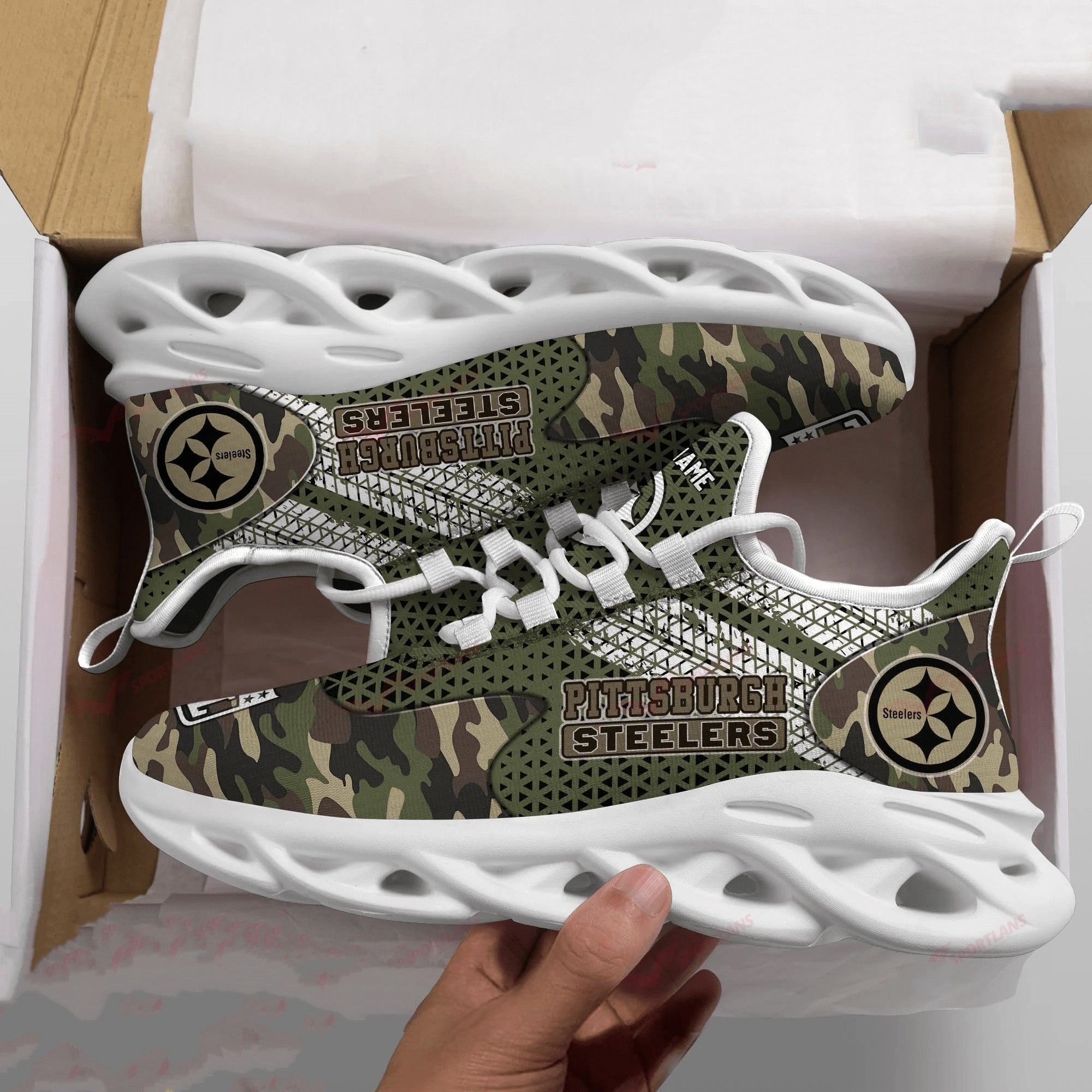 Pittsburgh Steelers NFL Max Soul Shoes Sneakers for Men And Women – NFL Football Fan Shoes, Team Sneakers