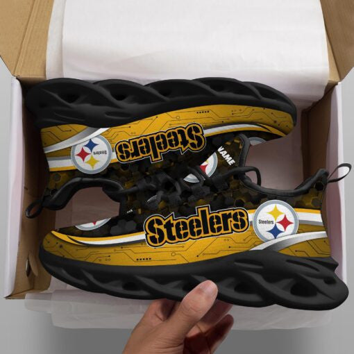 Pittsburgh Steelers NFL Max Soul Shoes Sneakers for Men And Women – NFL Football Fan Shoes, Team Sneakers