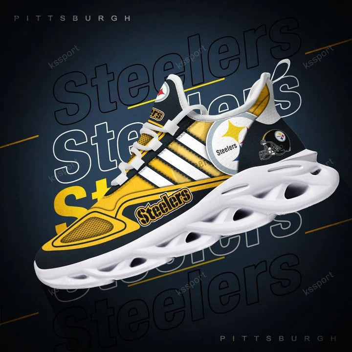 Pittsburgh Steelers NFL Max Soul Shoes Sneakers for Men And Women – NFL Football Fan Shoes, Team Sneakers