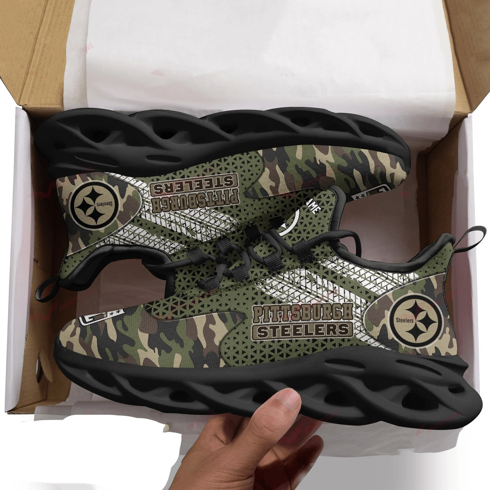 Pittsburgh Steelers NFL Max Soul Shoes Sneakers for Men And Women – NFL Football Fan Shoes, Team Sneakers - Image 3