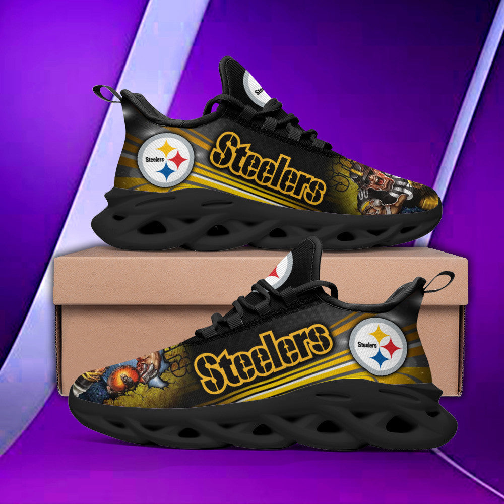 Pittsburgh Steelers NFL Max Soul Shoes Sneakers for Men And Women – NFL Football Fan Shoes, Team Sneakers