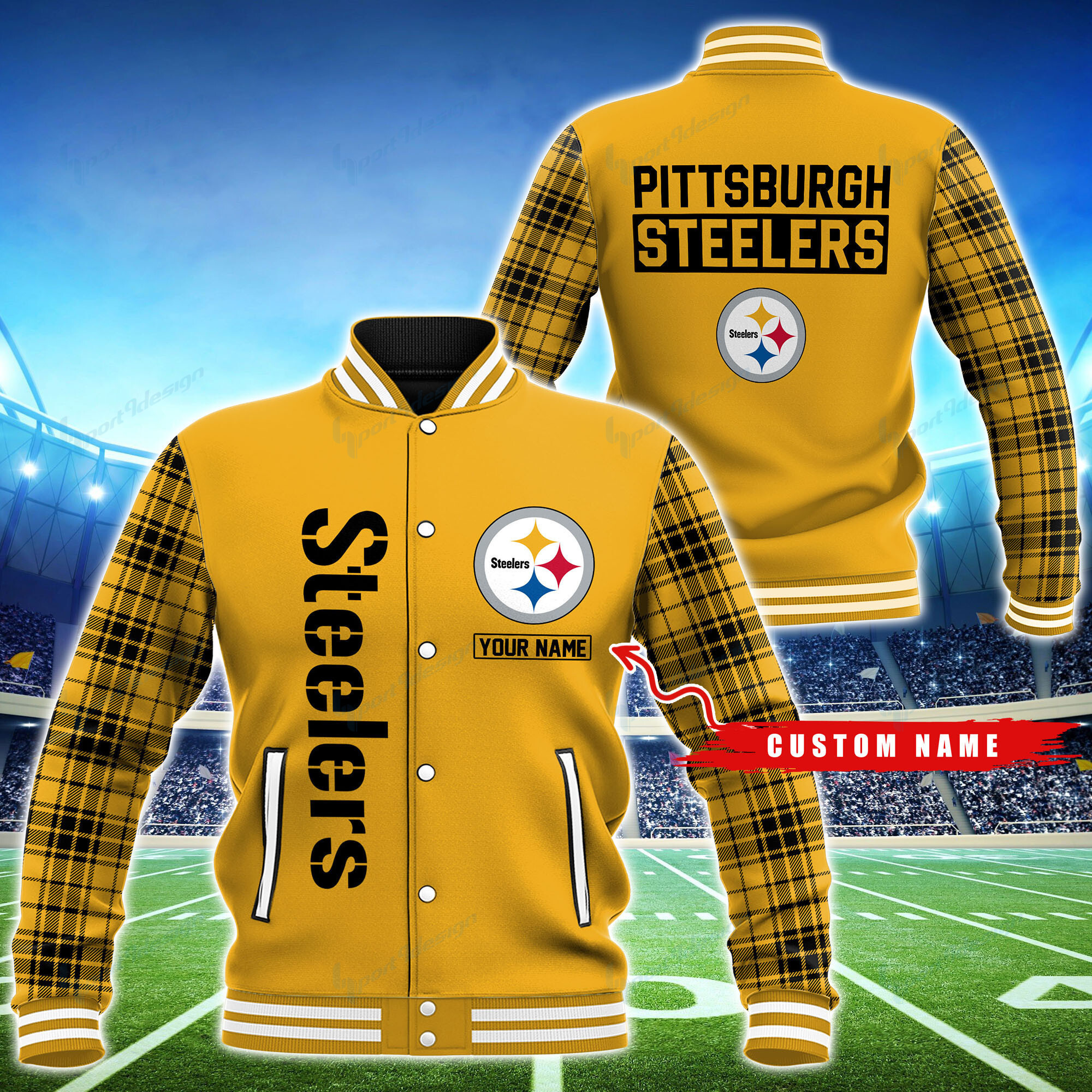 Pittsburgh Steelers Personalized Baseball Jacket for Men & Women | NFL Team Fan Gift