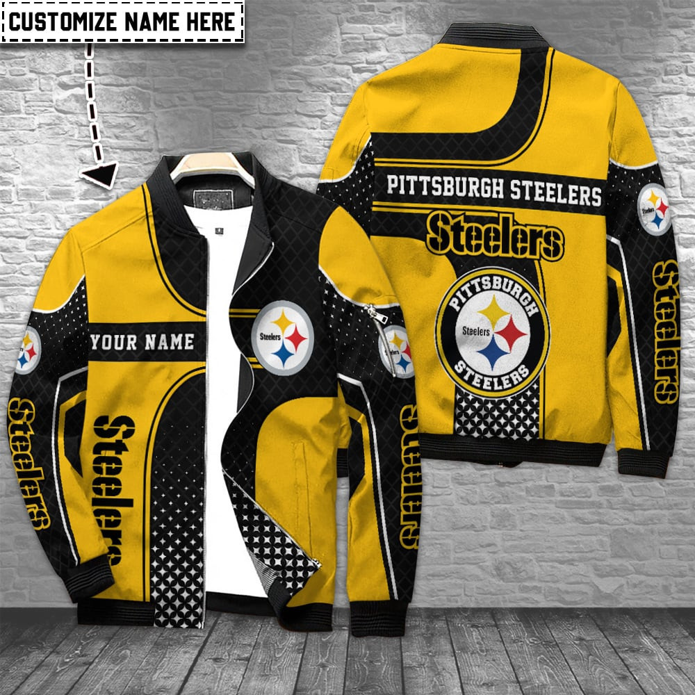 Pittsburgh Steelers Personalized Bomber Jacket | NFL Team Jacket for Men & Women | Football Fan Gift