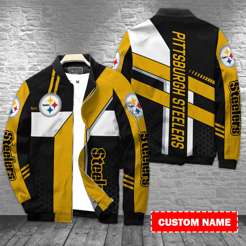 Pittsburgh Steelers Personalized Bomber Jacket | NFL Team Jacket for Men & Women | Football Fan Gift