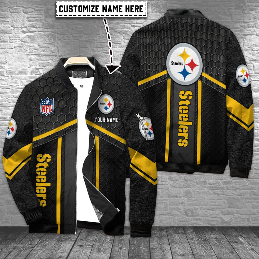 Pittsburgh Steelers Personalized Bomber Jacket | NFL Team Jacket for Men & Women | Football Fan Gift