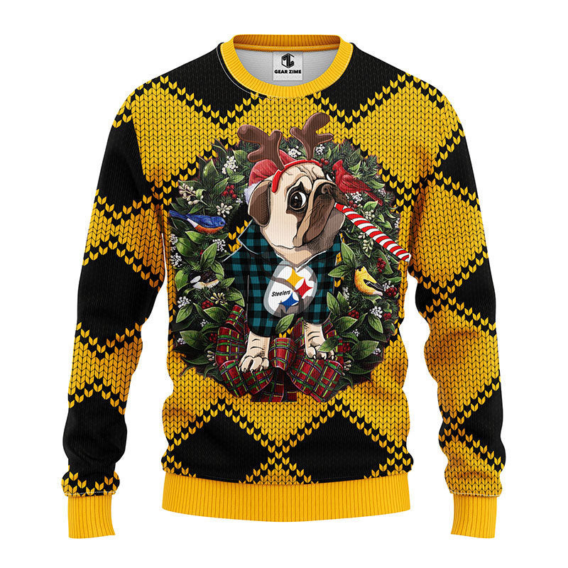 Pittsburgh Steelers Pub Dog Ugly Christmas Sweater,