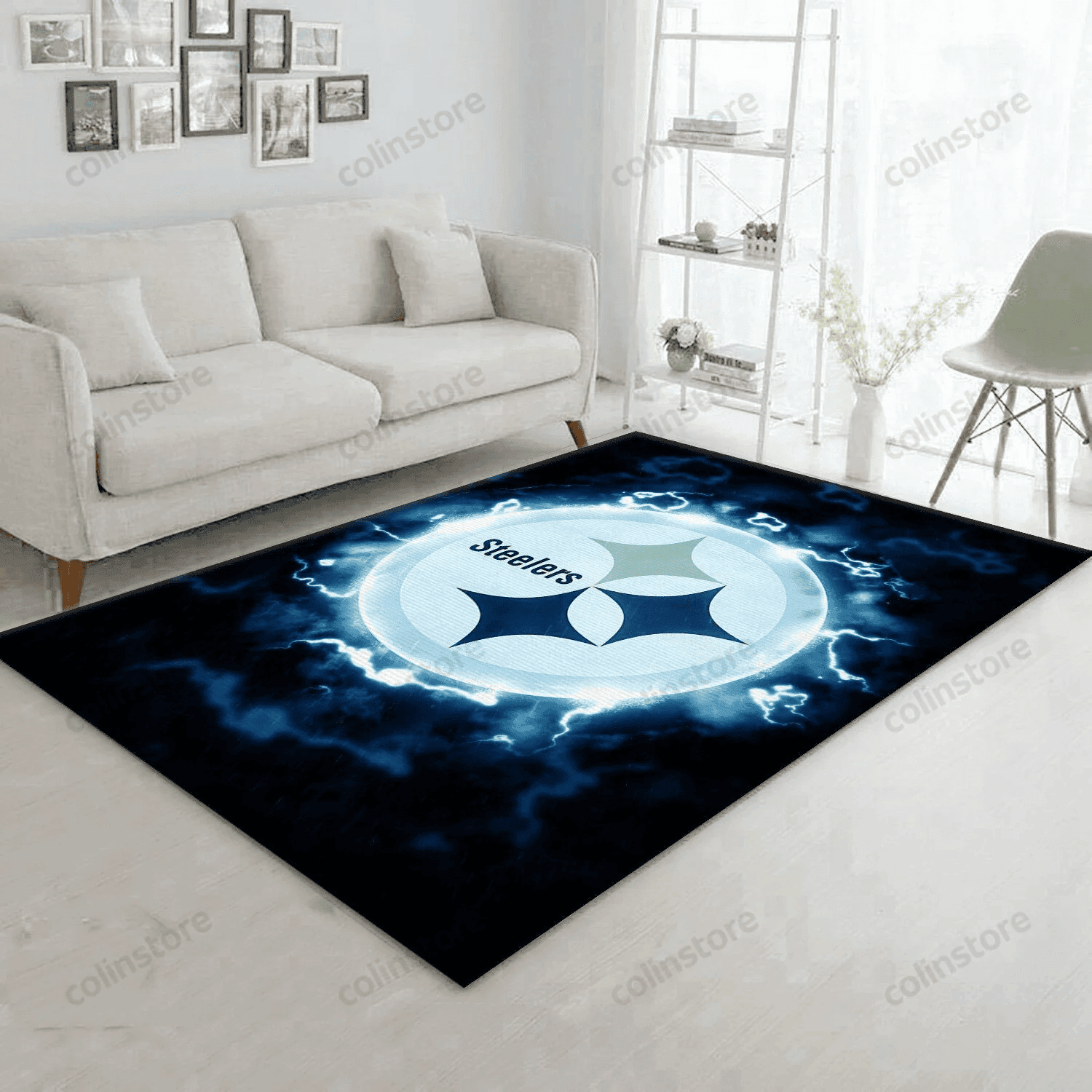 Pittsburgh Steelers Rectangle Area Rug – Full Print Carpet For Living Room & Bedroom Home Decor