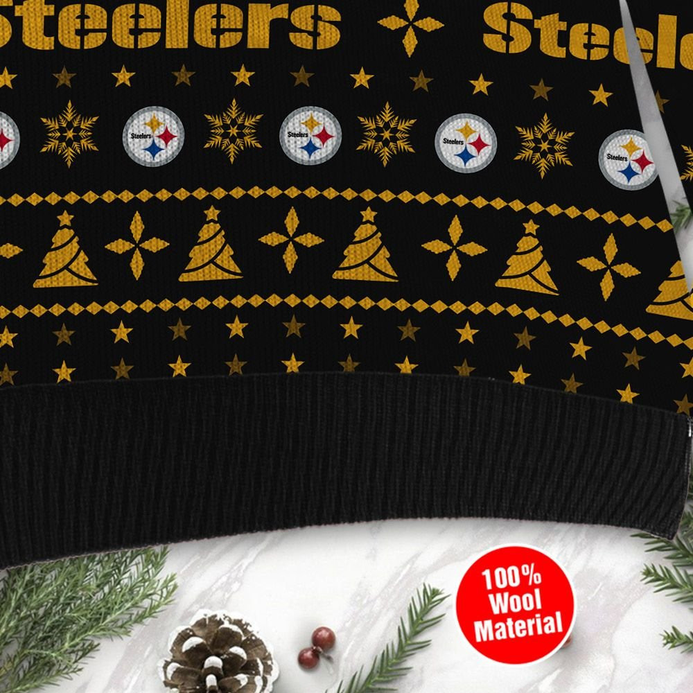 Pittsburgh Steelers Santa Claus In The Moon Ugly Christmas Sweater Perfect Holiday Gift - Image 4