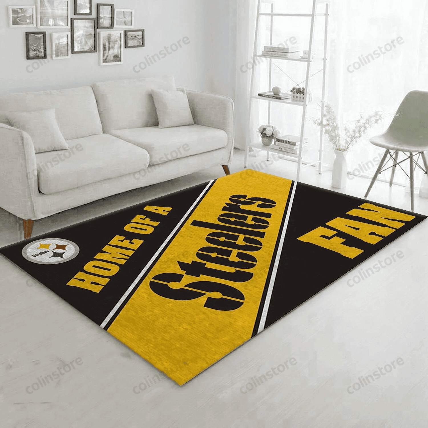Pittsburgh Steelers Team Rectangle Area Rug – Full Print Carpet For Living Room & Bedroom Home Decor