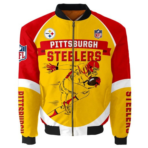 Pittsburgh Steelers Thick Bomber Jacket | NFL Team Jacket for Men & Women | Football Fan Gift