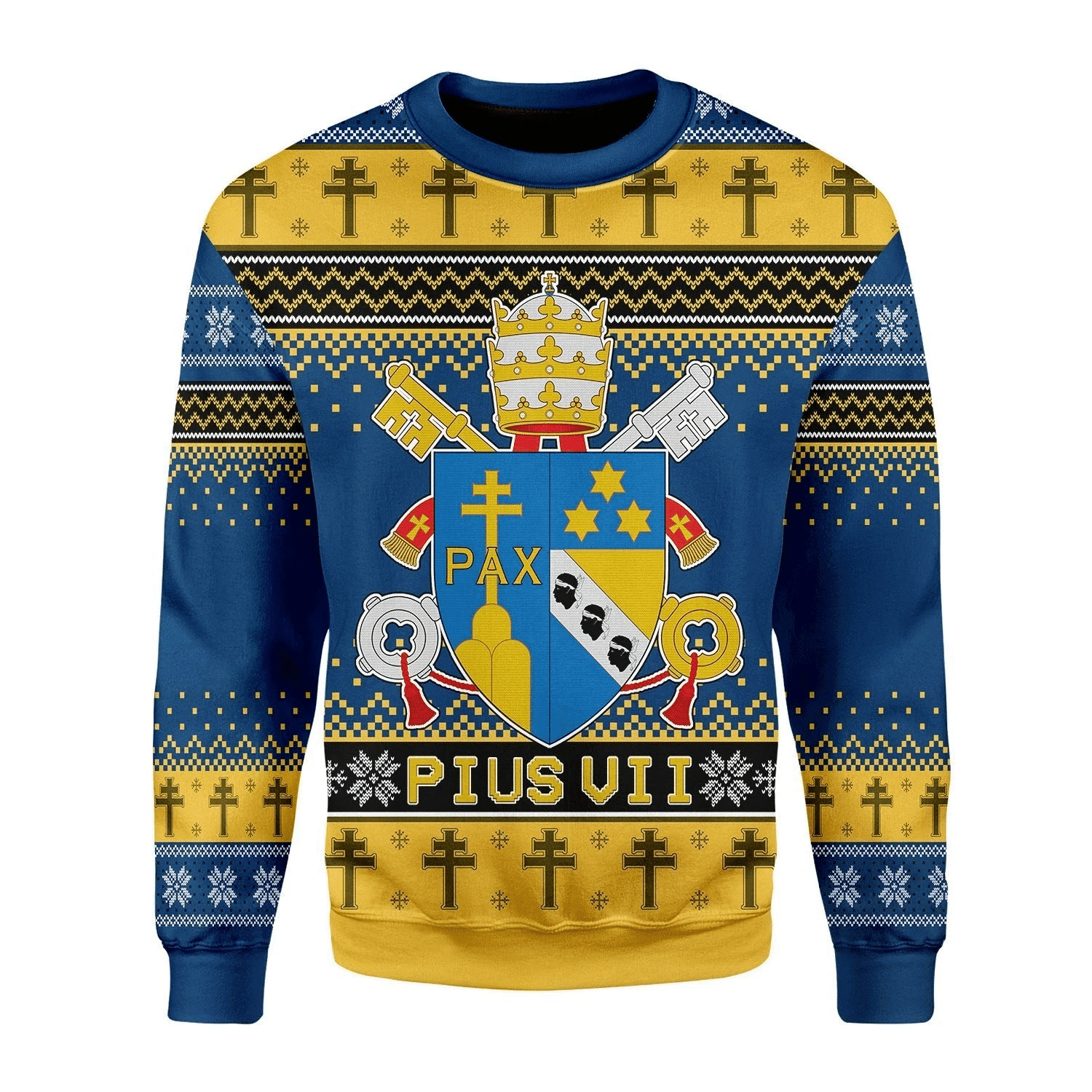 Pius Vii Coat Of Arms Ugly Christmas Sweater,