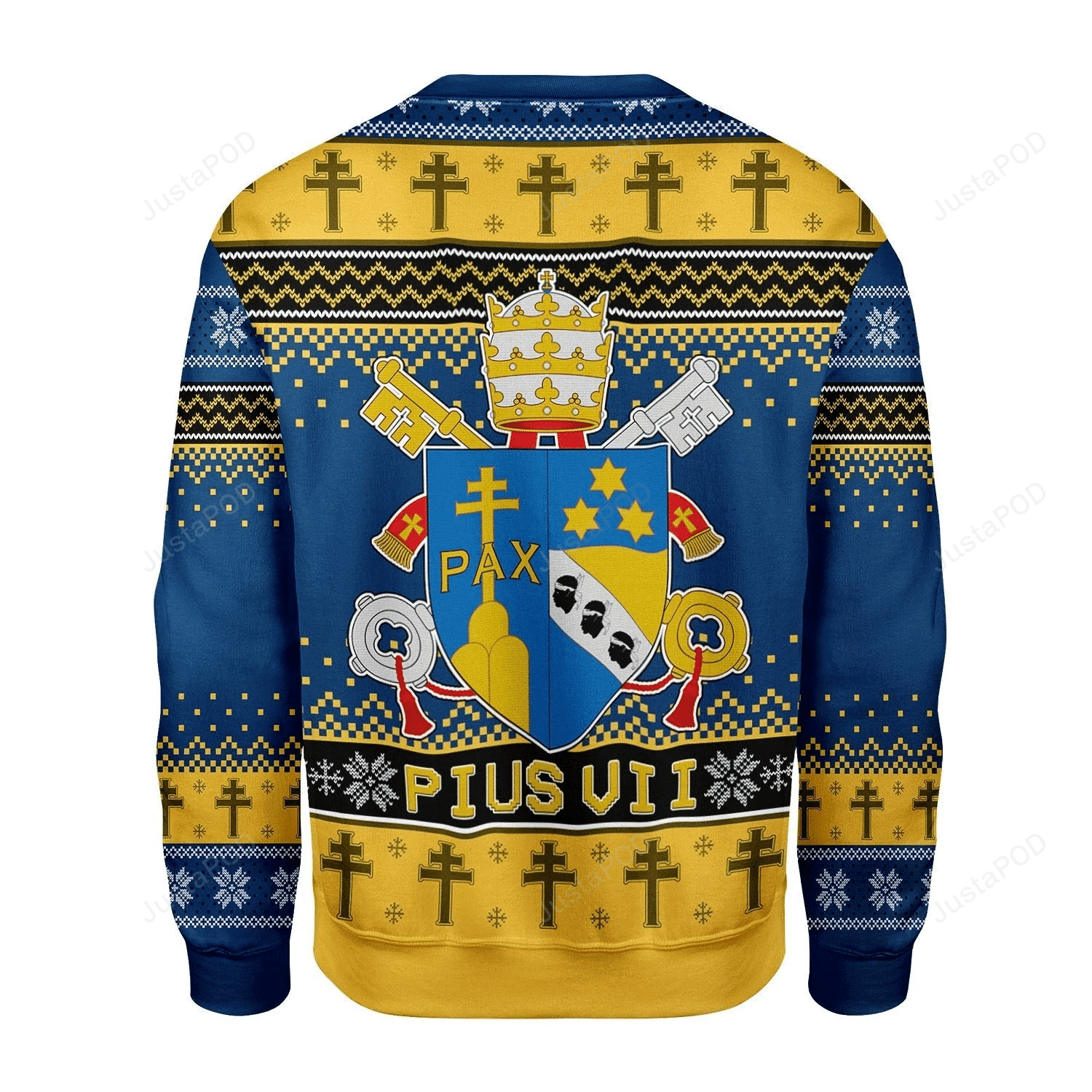 Pius Vii Coat Of Arms Ugly Christmas Sweater, Perfect Holiday Gift