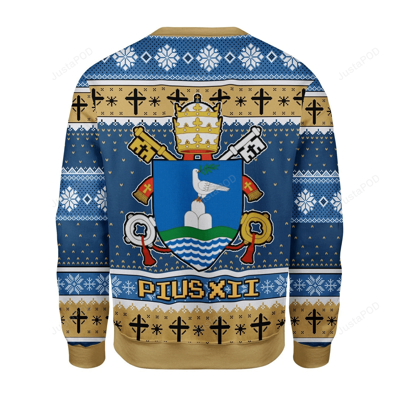 Pius Xii Coat Of Arms Ugly Christmas Sweater, Perfect Holiday Gift