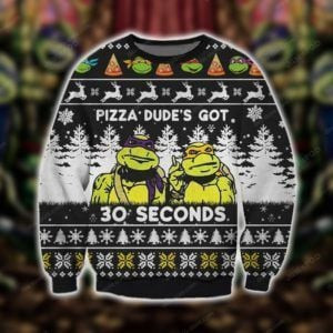 Pizza Dude'S Got 3 Seconds Teenage Mutant Ninja Turtles Ugly Christmas Sweater, Perfect Holiday Gift