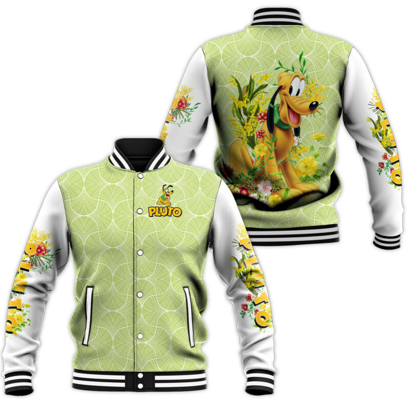 Pluto Fashion Baseball Jacket for Men & Women | Cartoon Fan Gift