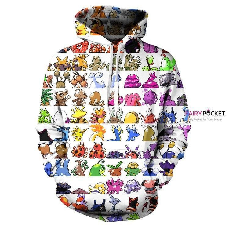 Pokemon All in One 3D All Over Print Hoodie & Zip Hoodie