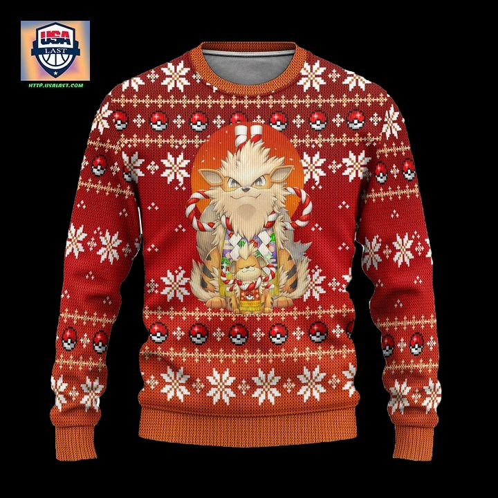 Pokemon Arcanine Ugly Christmas Sweater Anime Xmas Gift