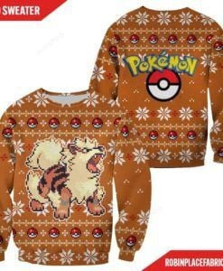 Pokemon Arcanine Ugly Christmas Sweater, Perfect Holiday Gift