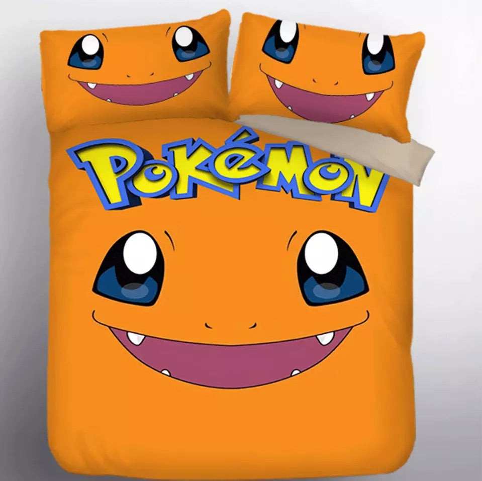 Pokemon Charmander Duvet Cover Quilt Cover Pillowcase Bedding Set Bed Linen Home Bedroom Decor