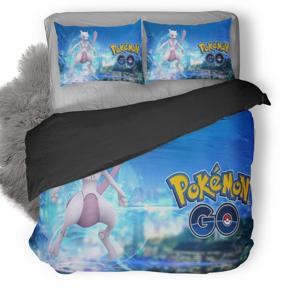 Pokemon Go Mewtwo Pokemon Duvet Cover Quilt Cover Pillowcase Bedding Set Bed Linen Home Bedroom Decor