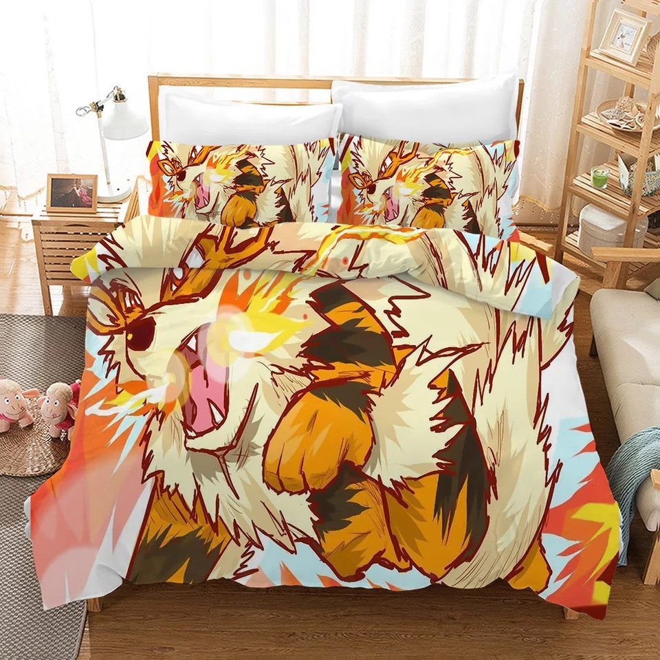 Pokemon Pikachu Arcanine Duvet Cover Quilt Cover Pillowcase Bedding Set Bed Linen Home Bedroom Decor