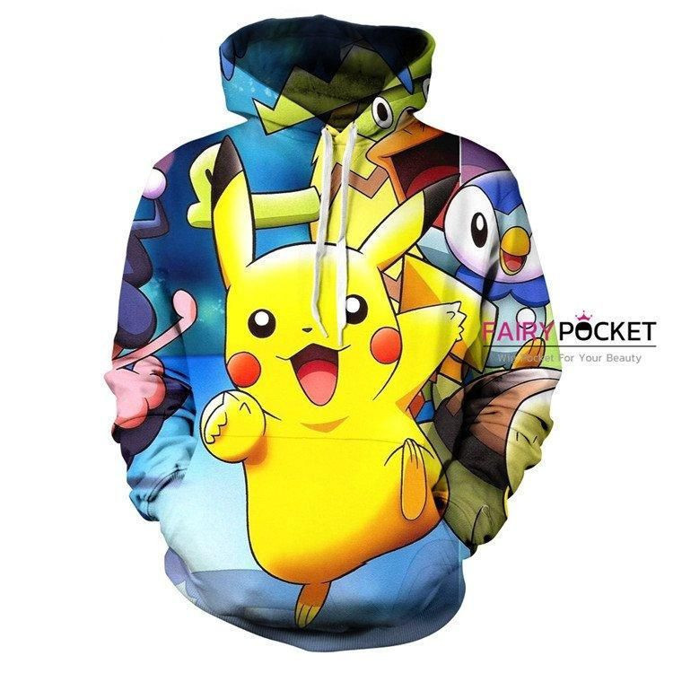 Pokemon Pikachu Blue 3D All Over Print Hoodie & Zip Hoodie