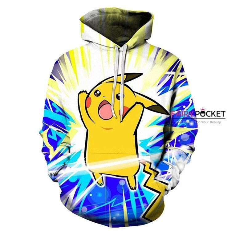 Pokemon Pikachu Blue 3D All Over Print Hoodie & Zip Hoodie