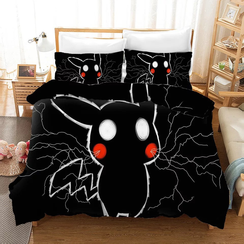 Pokemon Pikachu Duvet Cover Quilt Cover Pillowcase Bedding Set Bed Linen Home Bedroom Decor