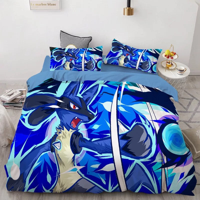 Pokemon Pikachu Duvet Cover Quilt Cover Pillowcase Bedding Set Bed Linen Home Bedroom Decor