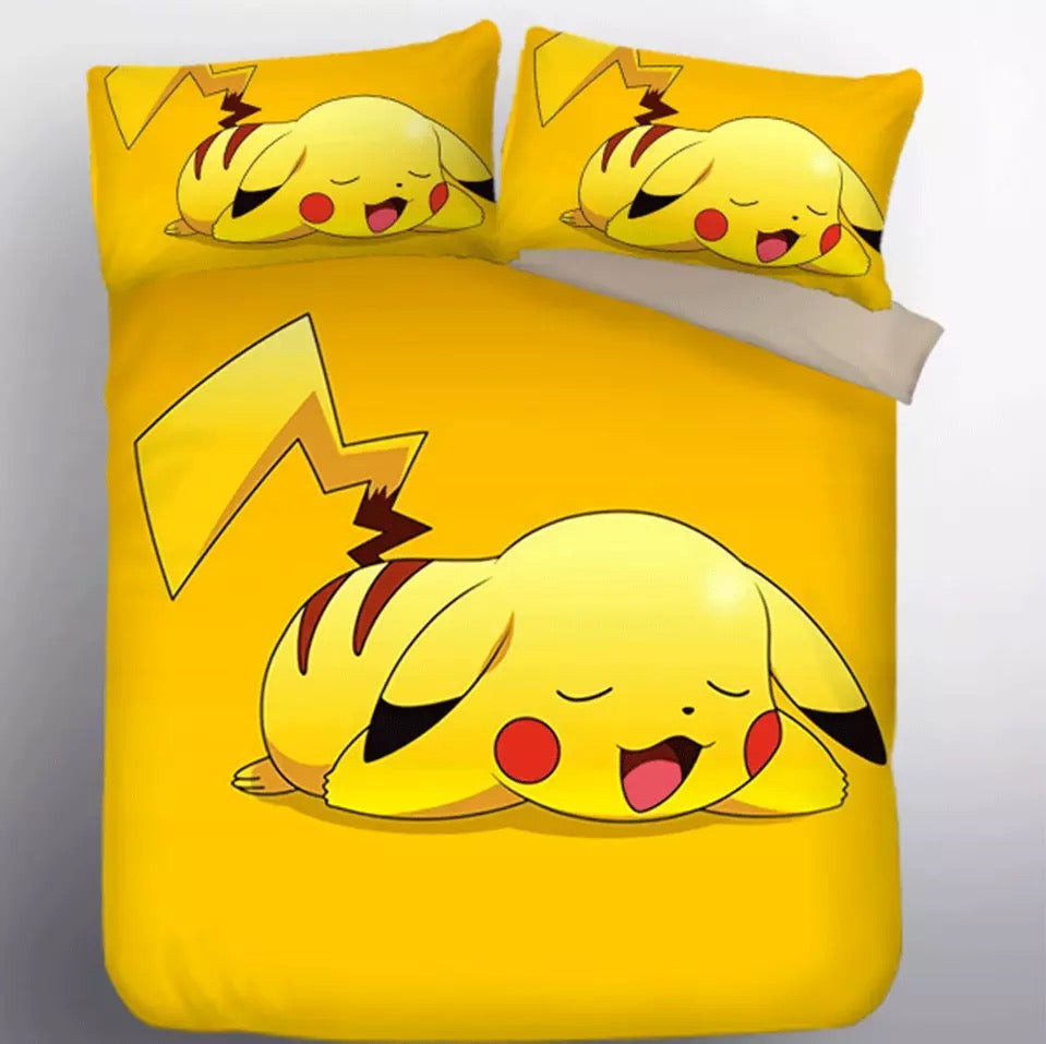 Pokemon Pikachu Duvet Cover Quilt Cover Pillowcase Bedding Set Bed Linen Home Bedroom Decor