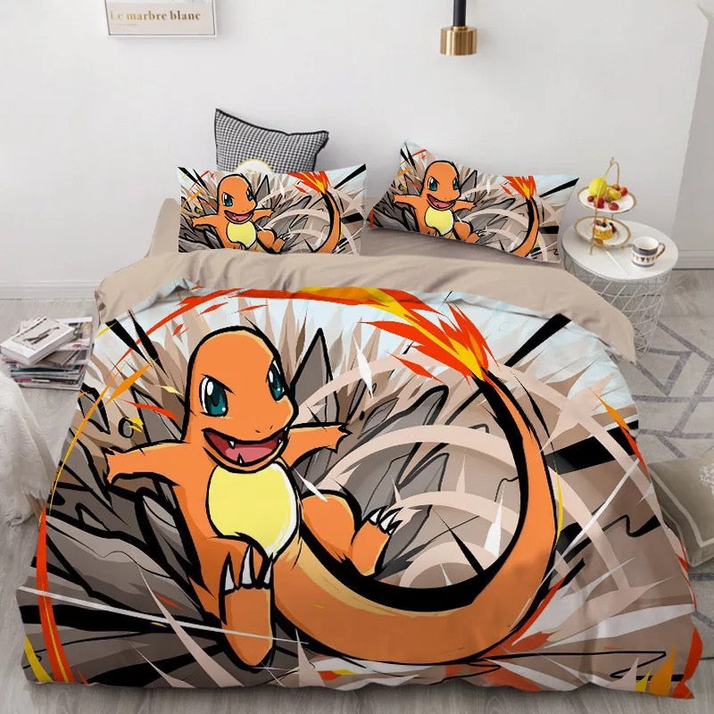 Pokemon Pikachu Duvet Cover Quilt Cover Pillowcase Bedding Set Bed Linen Home Bedroom Decor