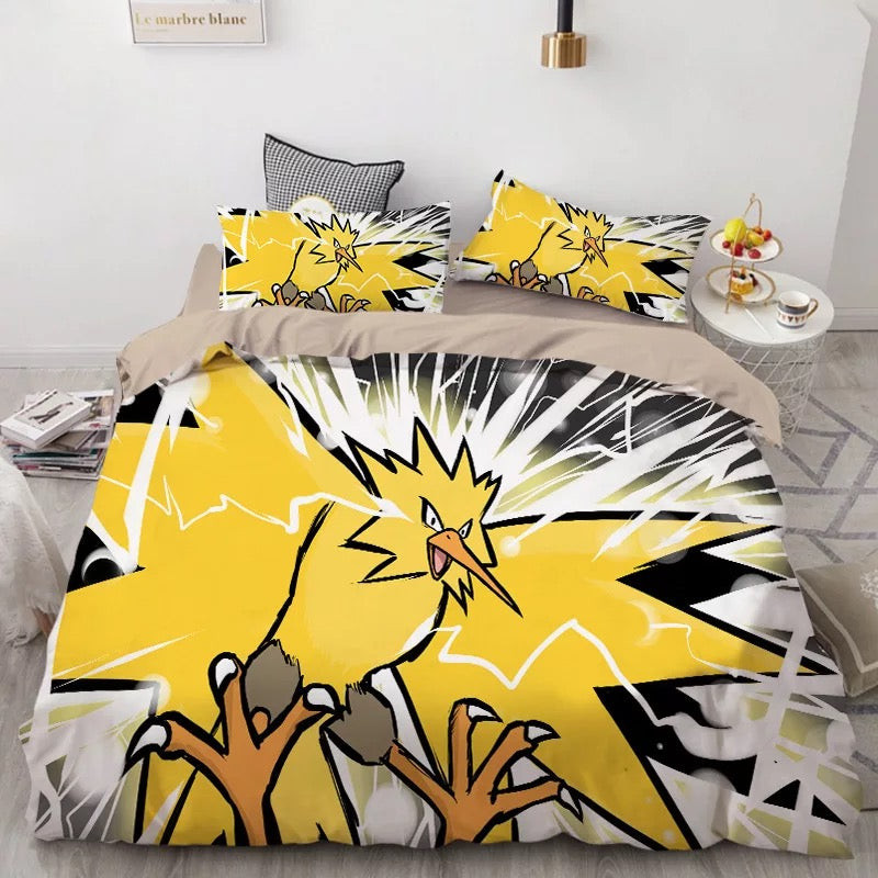 Pokemon Pikachu Duvet Cover Quilt Cover Pillowcase Bedding Set Bed Linen Home Bedroom Decor