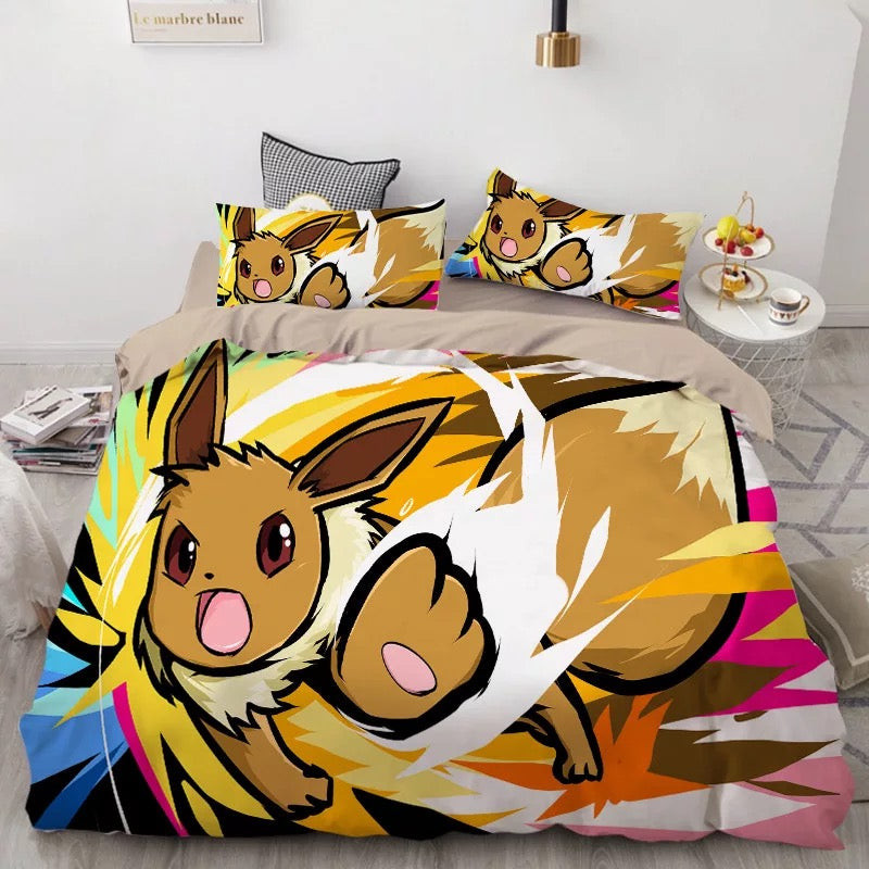 Pokemon Pikachu Duvet Cover Quilt Cover Pillowcase Bedding Set Bed Linen Home Bedroom Decor