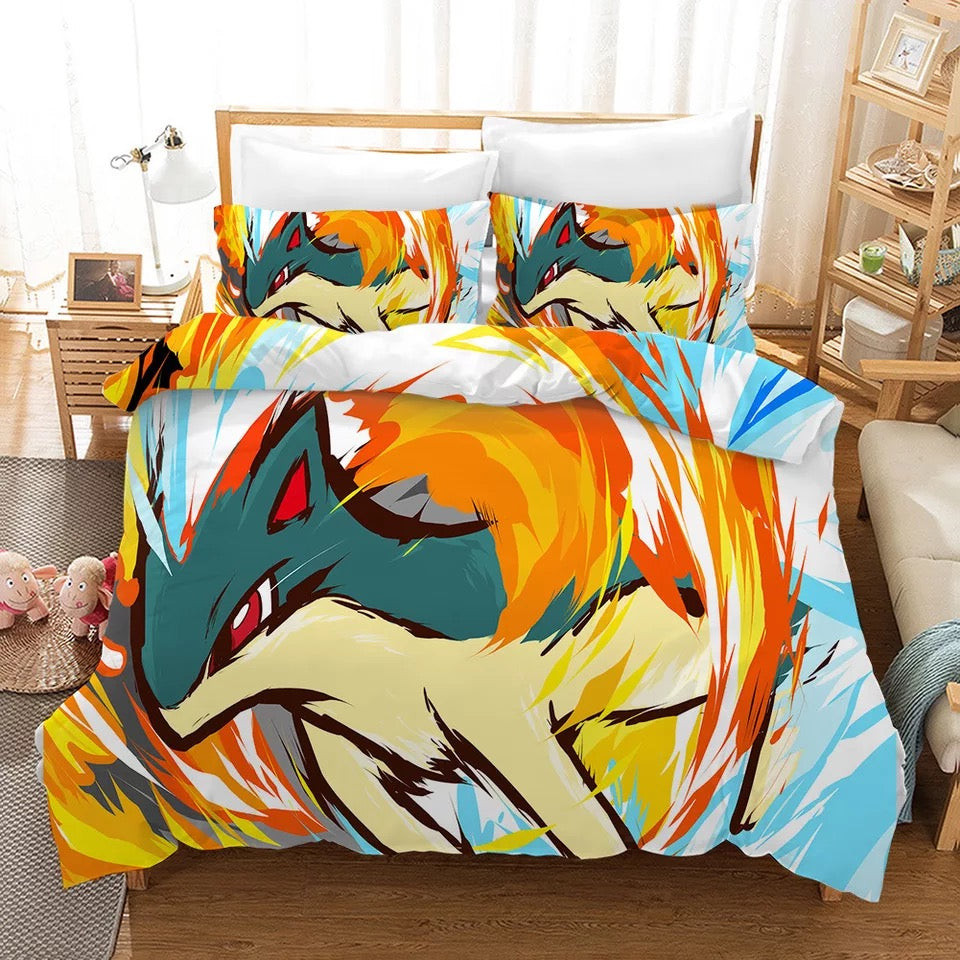 Pokemon Pikachu Duvet Cover Quilt Cover Pillowcase Bedding Set Bed Linen Home Bedroom Decor