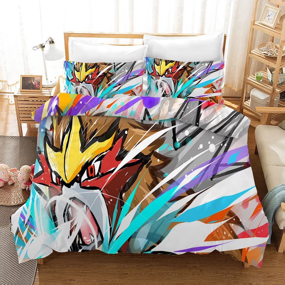 Pokemon Pikachu Duvet Cover Quilt Cover Pillowcase Bedding Set Bed Linen Home Bedroom Decor