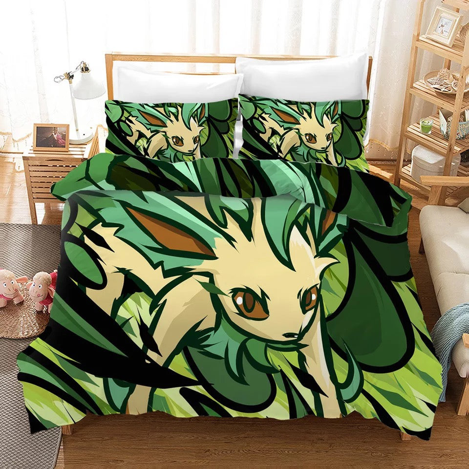 Pokemon Pikachu Leafeon Duvet Cover Quilt Cover Pillowcase Bedding Set Bed Linen Home Bedroom Decor