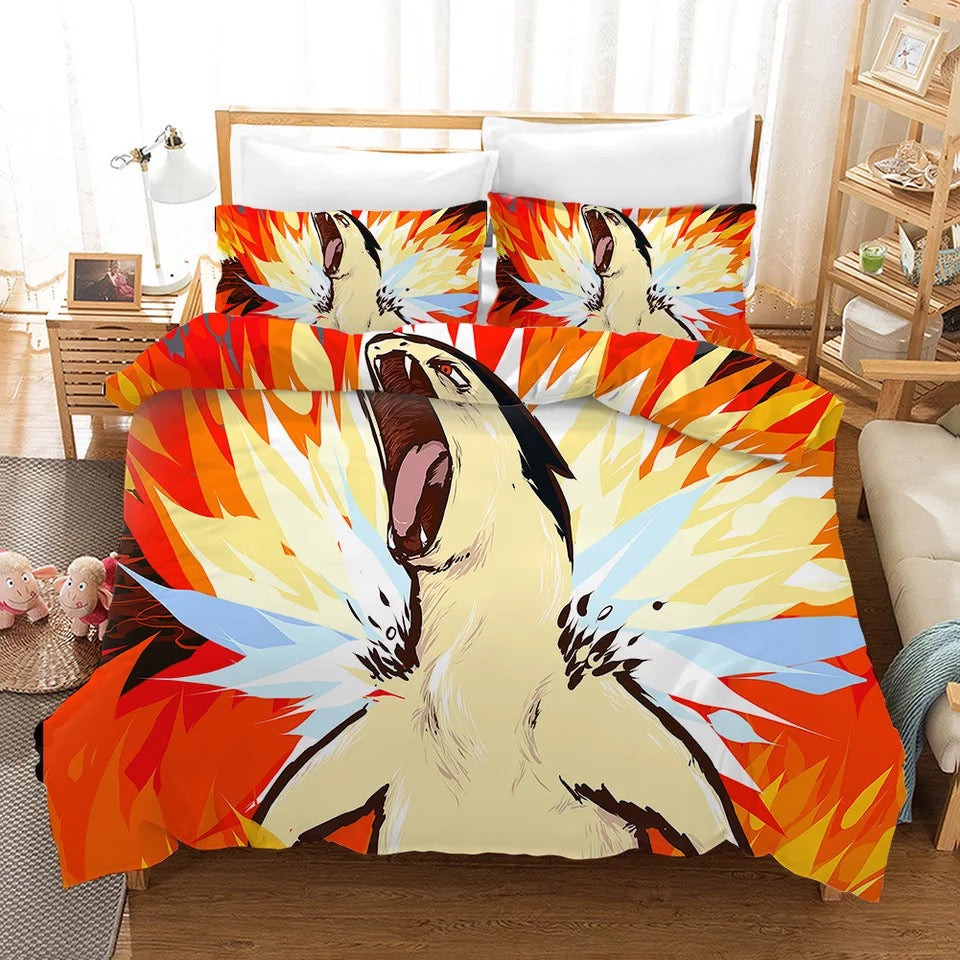 Pokemon Pikachu Typhlosion Duvet Cover Quilt Cover Pillowcase Bedding Set Bed Linen Home Bedroom Decor