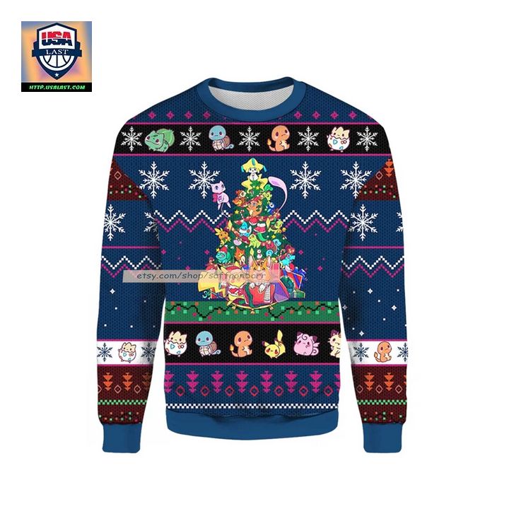 Pokemon Tree Ugly Christmas 3D Sweater
