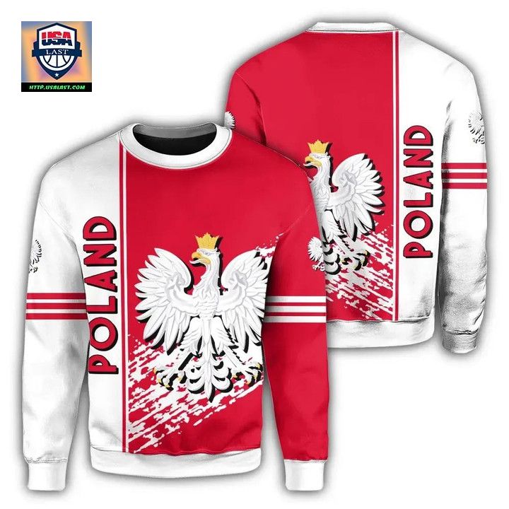 Poland Coat Of Arms Sweater Quarter Style J7