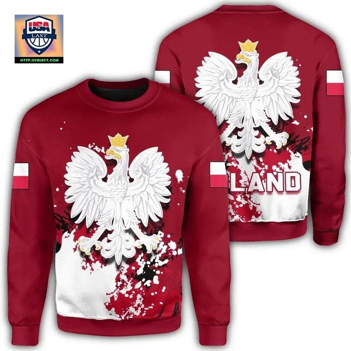 Poland Coat Of Arms Sweater Spaint Style J8W