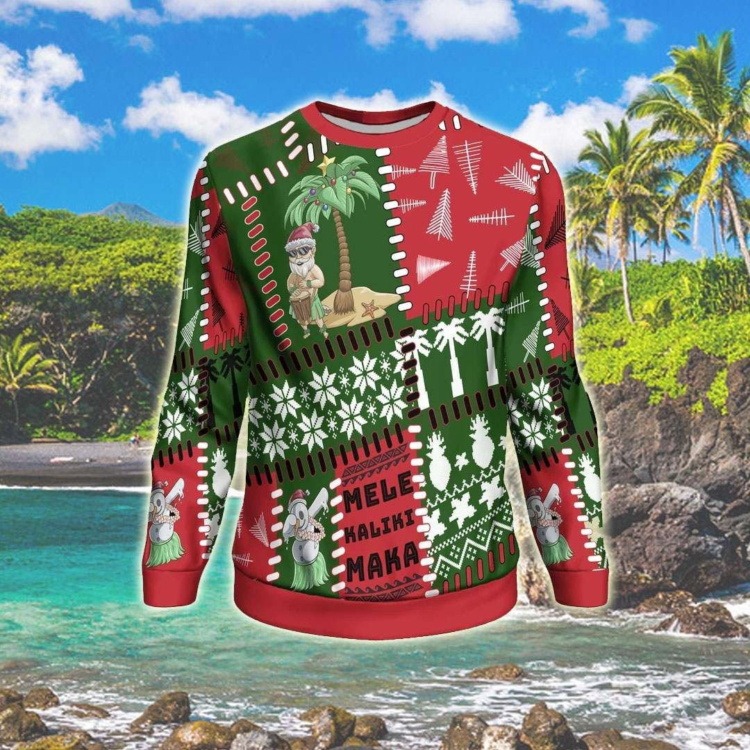 Polynesian Hawaii 3D Ugly Christmas Sweater, Perfect Holiday Gift