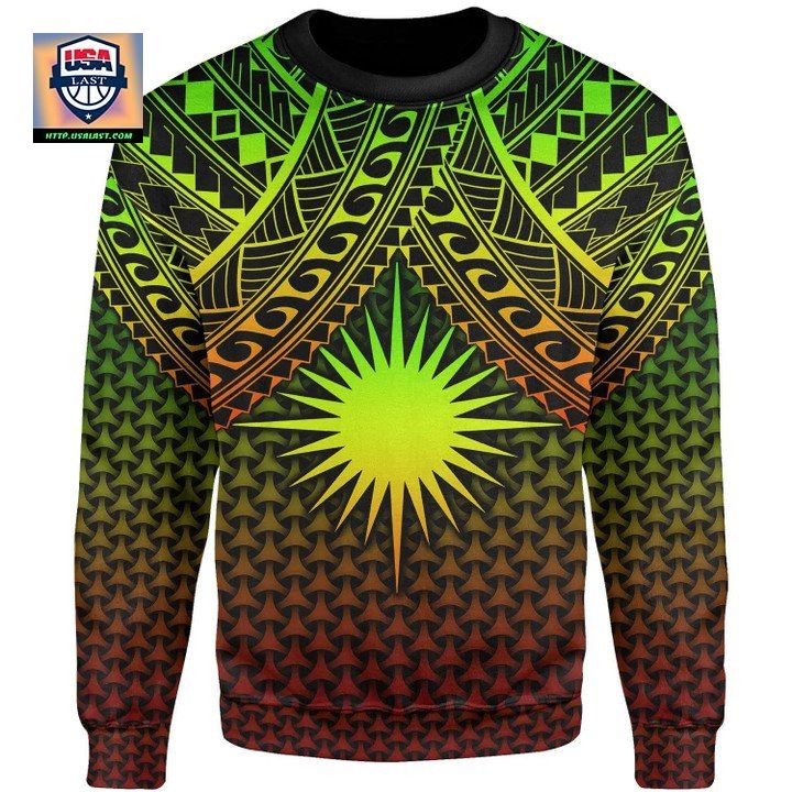 Polynesian Marshall Islands Sweater Reggae Vintage Polynesian Patterns Bn15