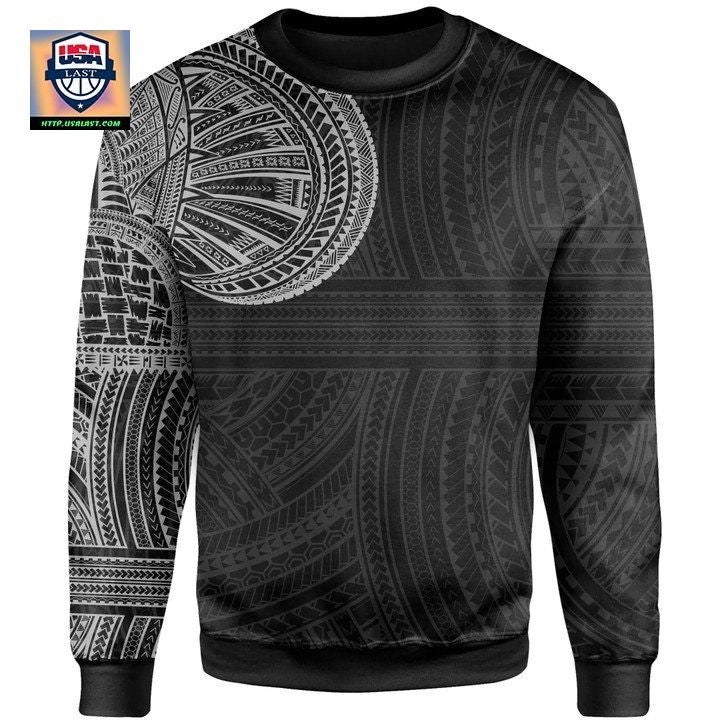Polynesian Sweater Famous Tattoo Knitted Long-Sleeved Sweater 