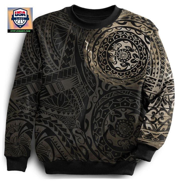 Polynesian Tattoo Style Sweater New Version Knitted Long-Sleeved Sweater 