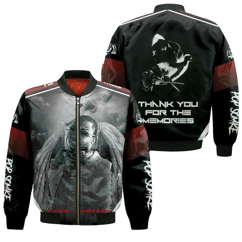 Pop Smoke Legend Hip Hop Rap Angel Memories Bomber Jacket | Streetwear Jacket for Men & Women | Fan Gift