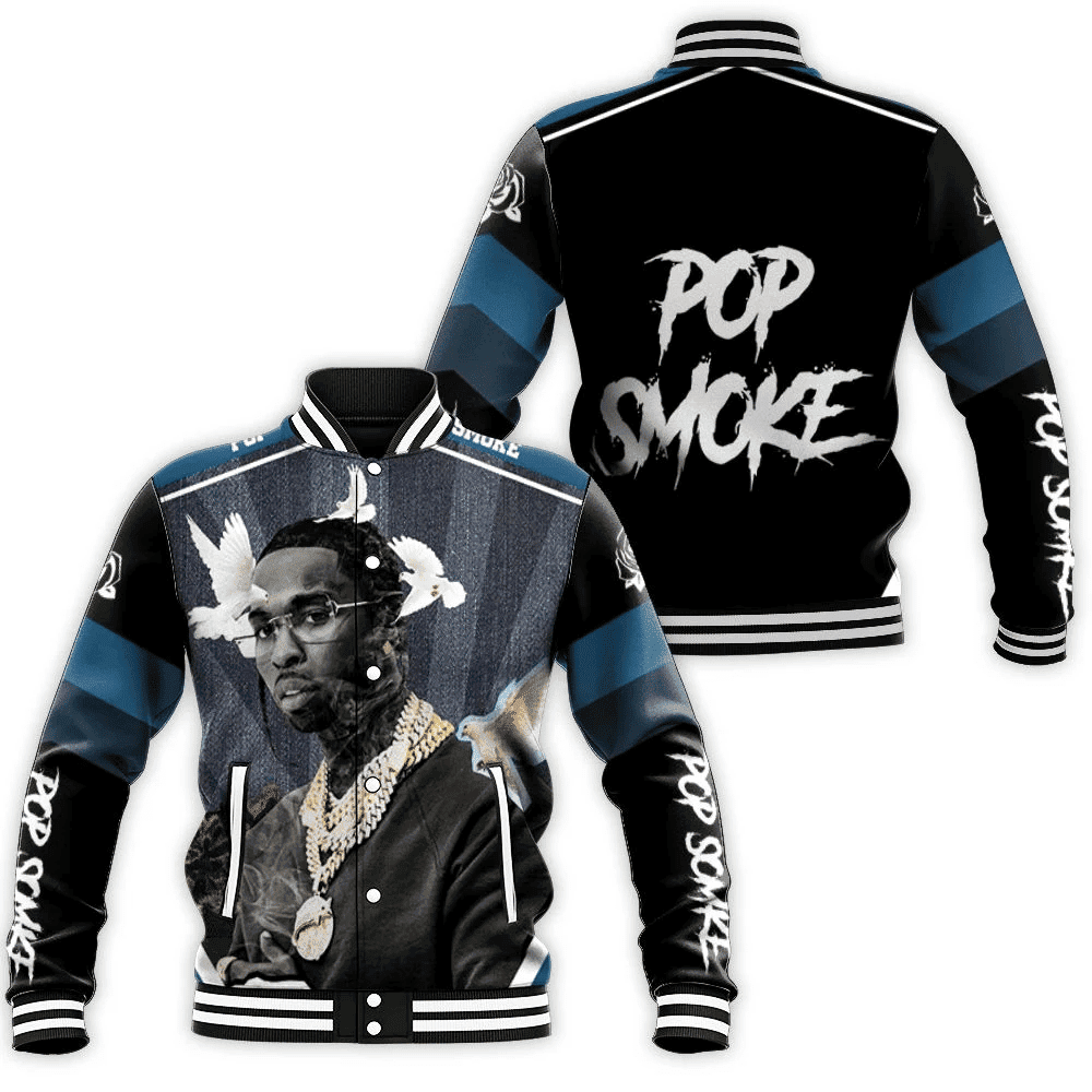 Pop Smoke Legend Never Die Rapper Hip Hop Baseball Jacket Fashion Baseball Jacket for Men & Women | Fashion Fan Gift
